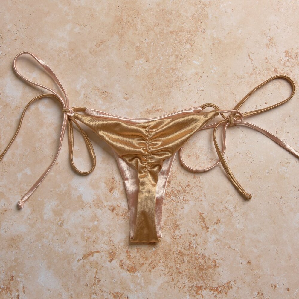 Champagne Metallic Bikini Set - Picture 2 of 6